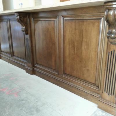 custom kitchen cabinets with corbels