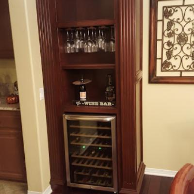 wine cabinet, wet bar, bar cabinet, custom cabinet, corner cabinet